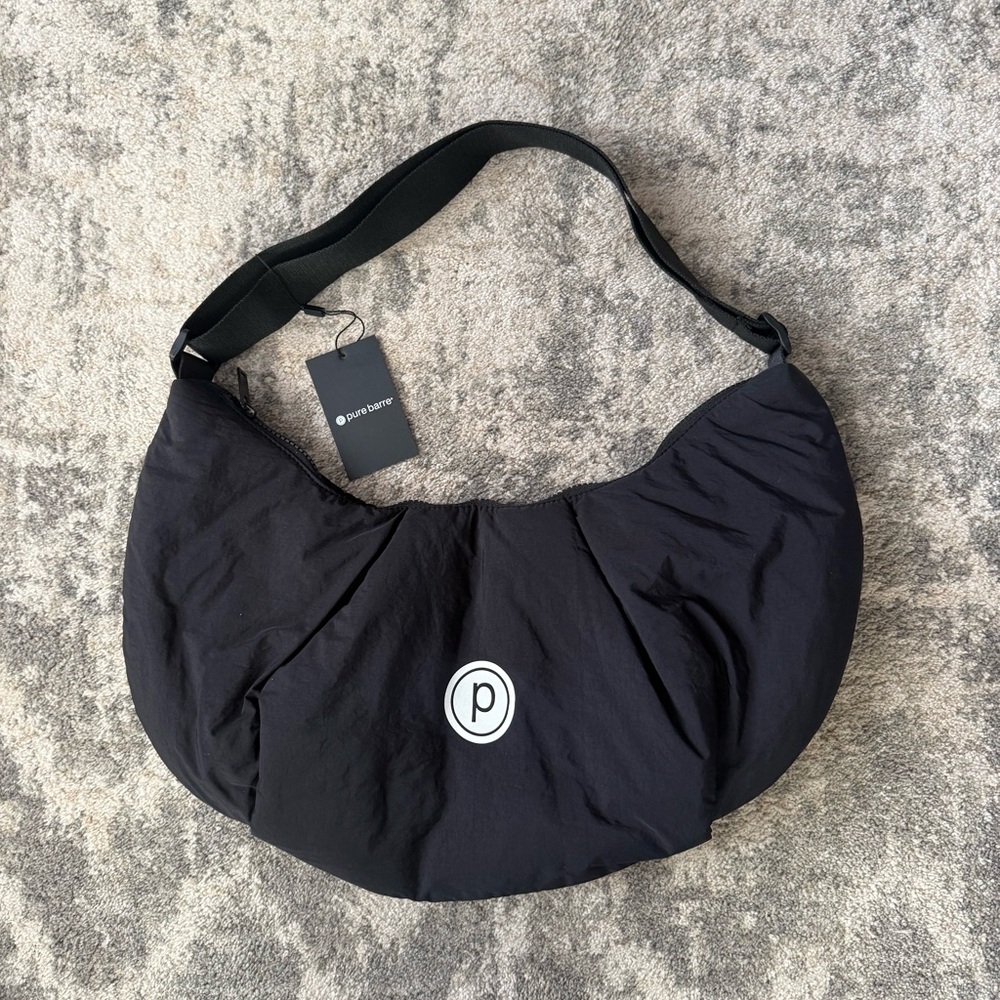 Pure Barre Black Crescent Shoulder Bag
